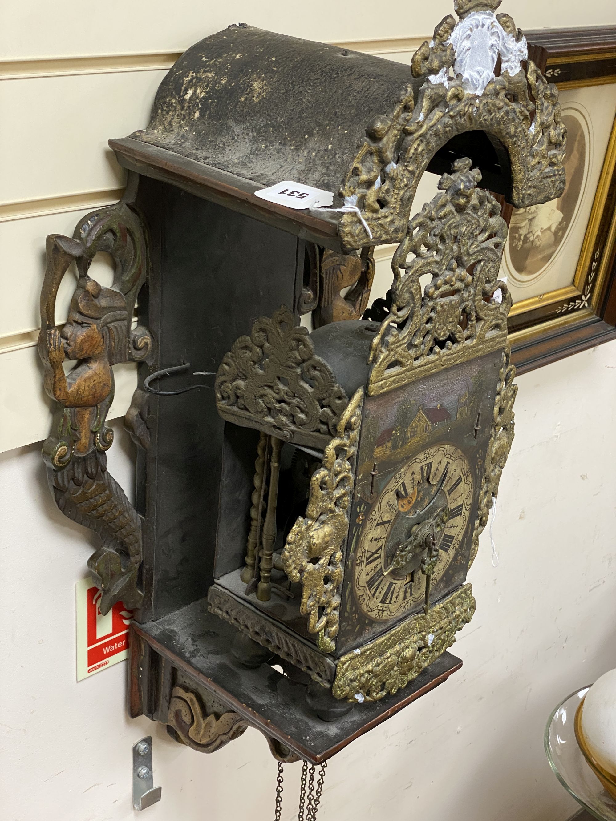 A Zaandam Dutch fusee bracket clock, height approx. 65cm